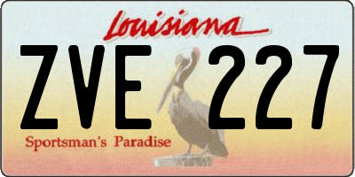 LA license plate ZVE227