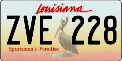 LA license plate ZVE228