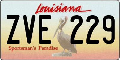 LA license plate ZVE229