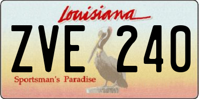 LA license plate ZVE240