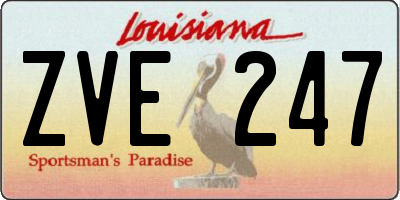 LA license plate ZVE247