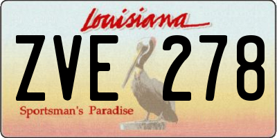 LA license plate ZVE278
