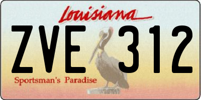 LA license plate ZVE312