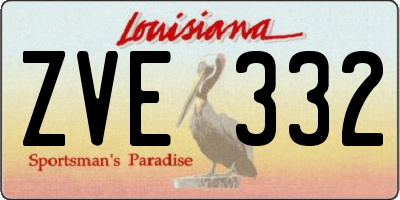 LA license plate ZVE332
