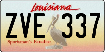 LA license plate ZVE337