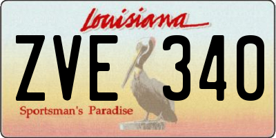 LA license plate ZVE340