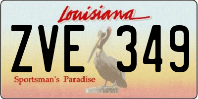 LA license plate ZVE349
