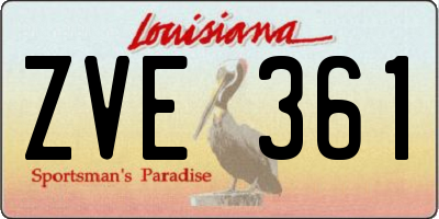 LA license plate ZVE361