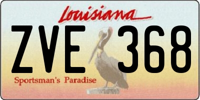 LA license plate ZVE368