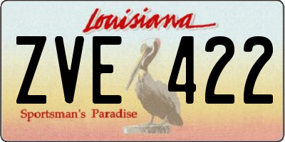 LA license plate ZVE422