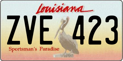 LA license plate ZVE423