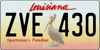 LA license plate ZVE430