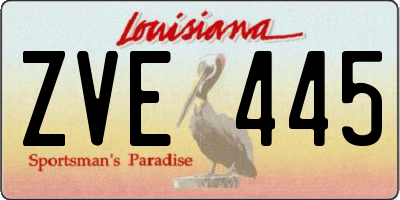 LA license plate ZVE445