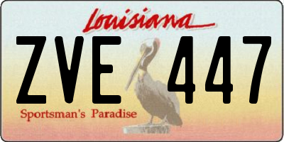 LA license plate ZVE447