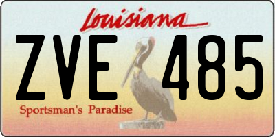 LA license plate ZVE485