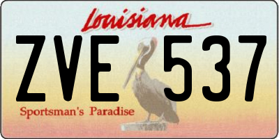 LA license plate ZVE537