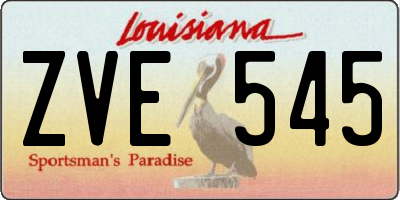 LA license plate ZVE545