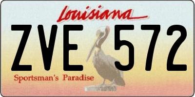 LA license plate ZVE572