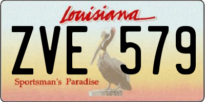 LA license plate ZVE579