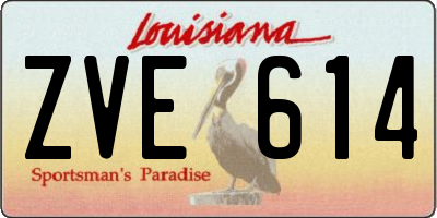 LA license plate ZVE614
