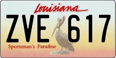 LA license plate ZVE617