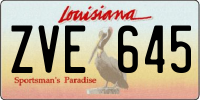 LA license plate ZVE645