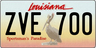 LA license plate ZVE700