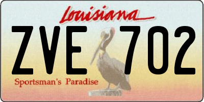 LA license plate ZVE702
