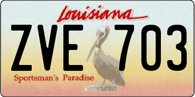 LA license plate ZVE703