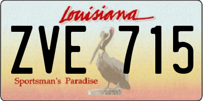 LA license plate ZVE715