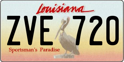 LA license plate ZVE720