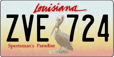LA license plate ZVE724