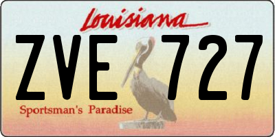 LA license plate ZVE727