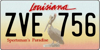 LA license plate ZVE756