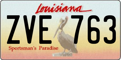 LA license plate ZVE763