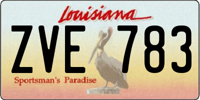 LA license plate ZVE783