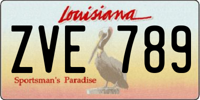 LA license plate ZVE789
