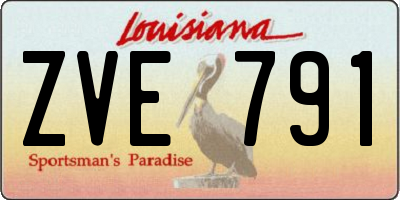 LA license plate ZVE791