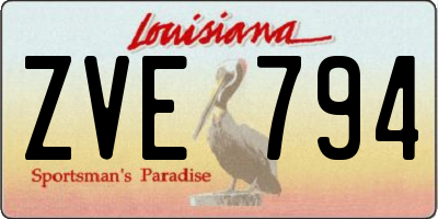 LA license plate ZVE794