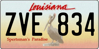 LA license plate ZVE834