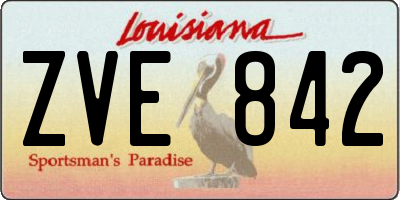 LA license plate ZVE842