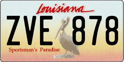 LA license plate ZVE878