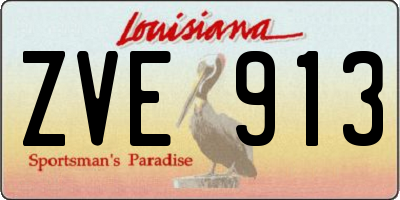 LA license plate ZVE913