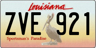 LA license plate ZVE921