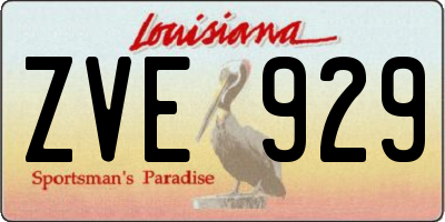 LA license plate ZVE929