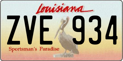 LA license plate ZVE934