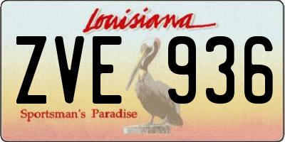 LA license plate ZVE936
