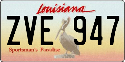 LA license plate ZVE947