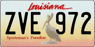 LA license plate ZVE972