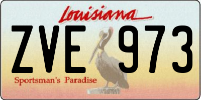 LA license plate ZVE973
